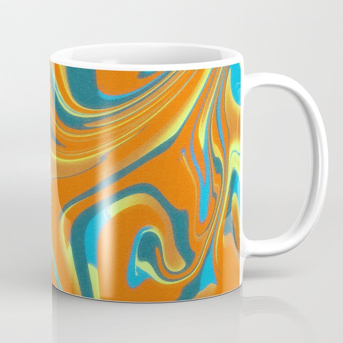Orange Wavy Grunge Coffee Mug