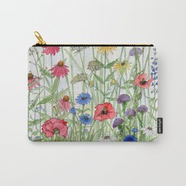 Watercolor of Garden Flower Medley Carry-All Pouch