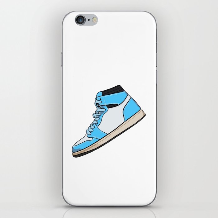 Blue and white high top sneaker iPhone Skin