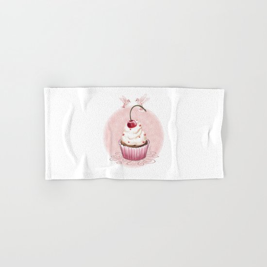 Cherry Cupcake Hand & Bath Towel