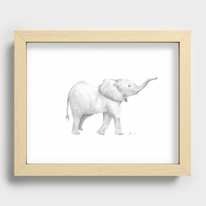 Elephant Recessed Framed Print