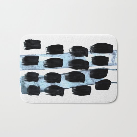 black white blue Bath Mat