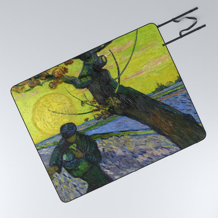 Vincent van Gogh "The Sower (Sower with Setting Sun)" Picnic Blanket