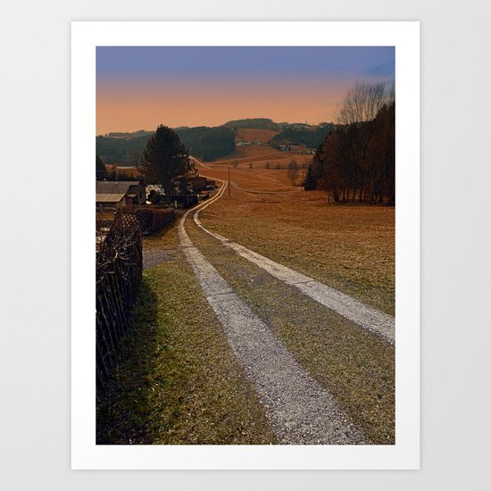 Scenery and a pathway into dawn | landscape photography Art Print