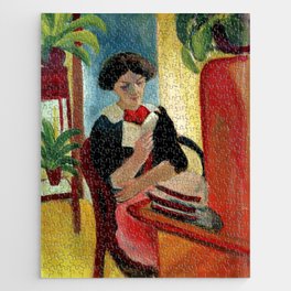 August Macke "Lesende Frau (Reading woman)"(II) Jigsaw Puzzle