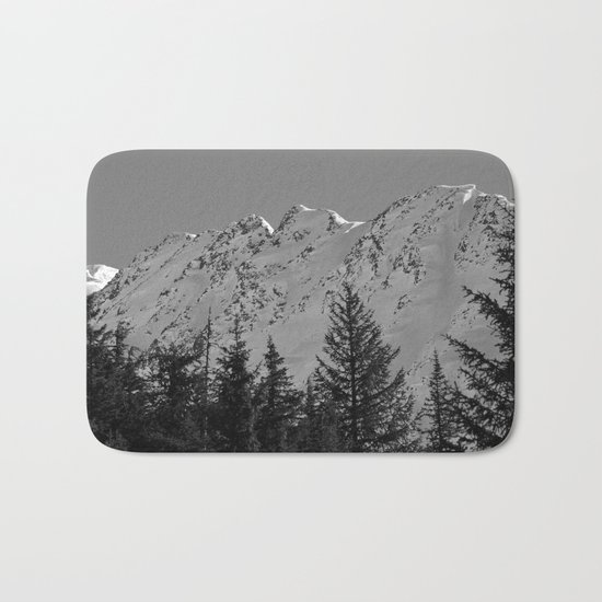 Gwin's Winter Vista - B & W Bath Mat