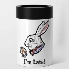 I'm Late! The White Rabbit from Alice in Wonderland black & white version Can Cooler