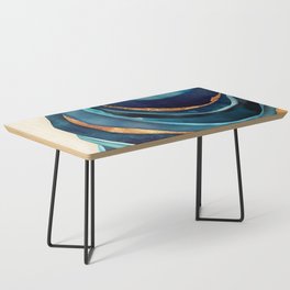 Abstract Blue with Gold Coffee Table