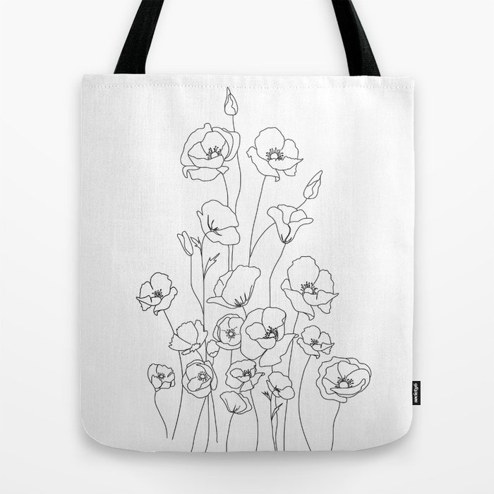August Birth Flower Canvas Tote Bag; Poppies Tote Bag – Keenie Designs