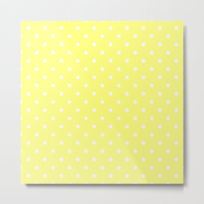 Butter Yellow Polka Dots Metal Print