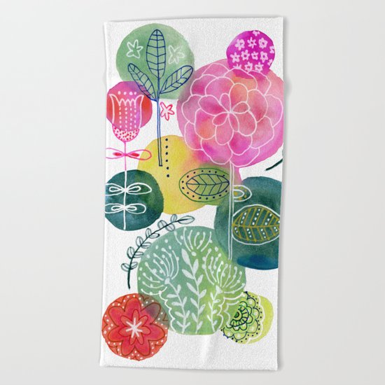 Blooming Circles Beach Towel