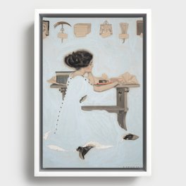 Ephemera and the God of small things elegant female reclining portrait painting by Coles Phillips Framed Canvas