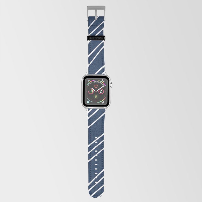 Rustic Herringbone in Navy Blue Apple Watch Band