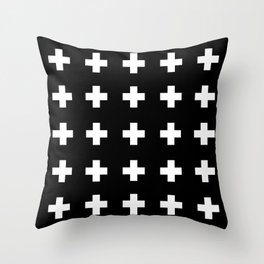 Swiss Cross Black Throw Pillow