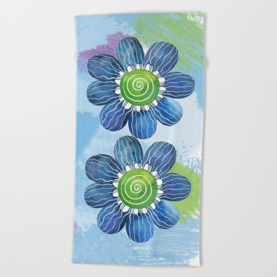 Blue Whimsy Beach Towel