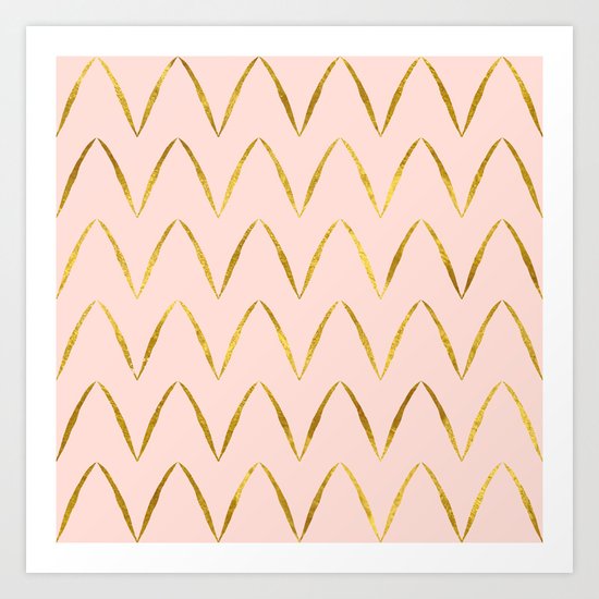 Pink Gold Foil 05 Art Print