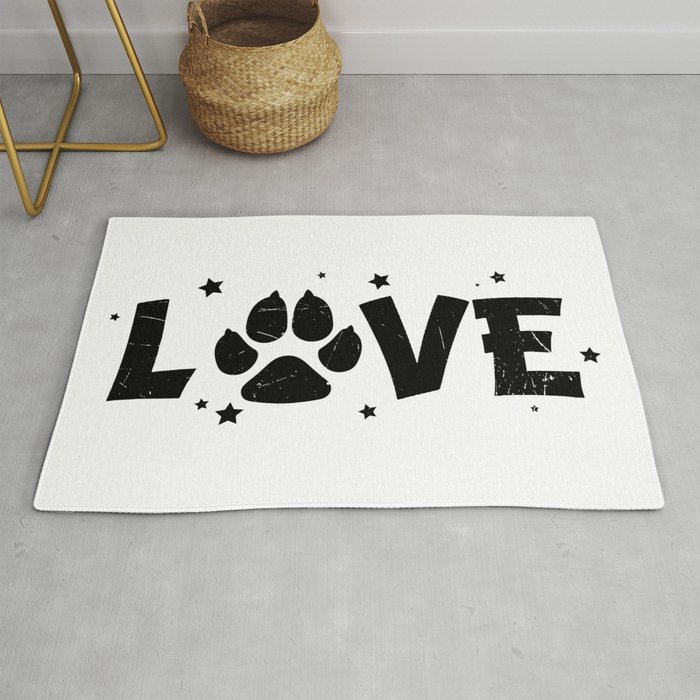 Paw Love Pet Lover Dog Cat Rug