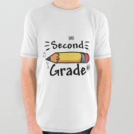 Second Grade Pencil All Over Graphic Tee