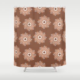 Flower pattern on brown background! Shower Curtain