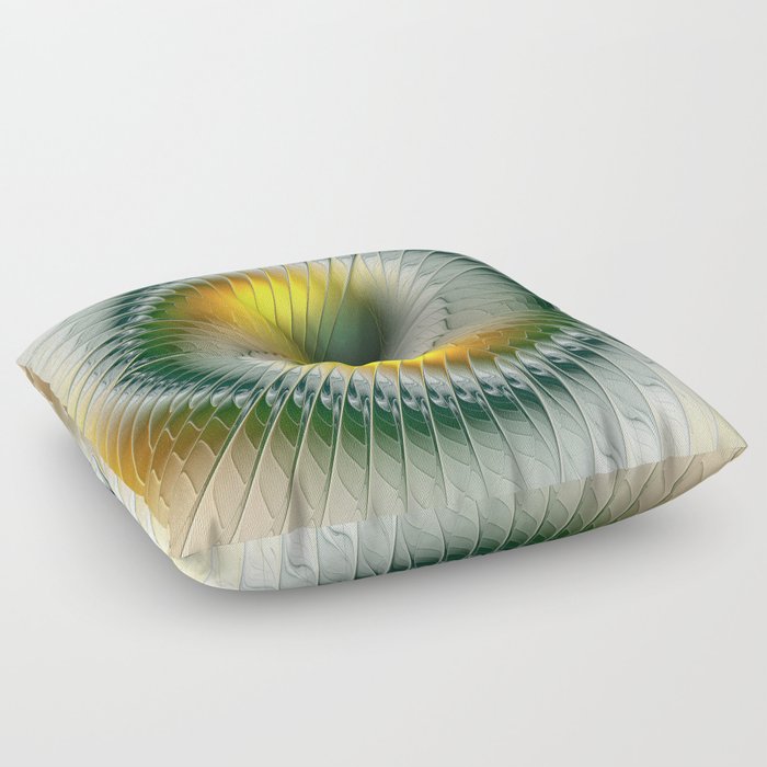 Like Yin and Yang, Abstract Fractal Art Floor Pillow