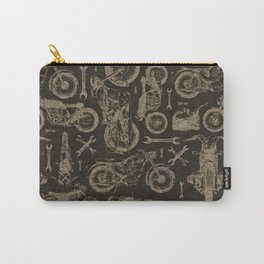 Dark Vintage Motorcycle Pattern Carry-All Pouch