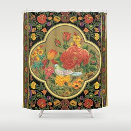 Persian Flower and Nightingale Miniature Shower Curtain