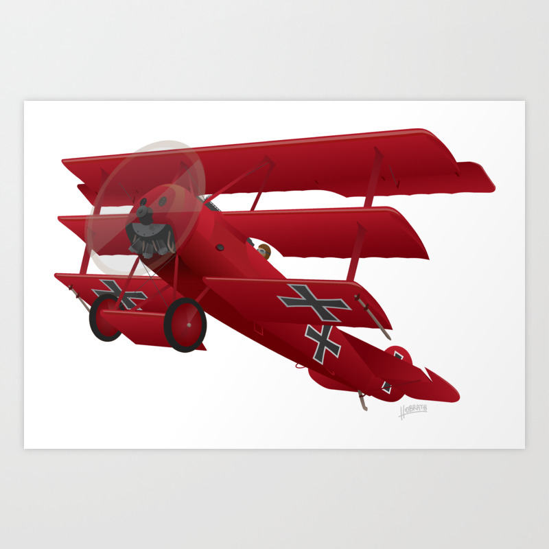 Dr 1 Red Baron Triplane Wwi Warbird Art Print By Hobrath Society6