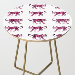 Pink Tiger Pattern Side Table