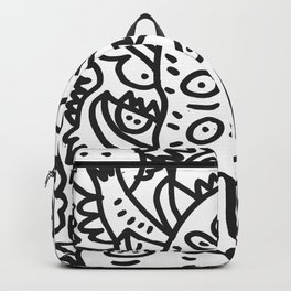 Cool Graffiti Art Dinosaur Black and White  Backpack