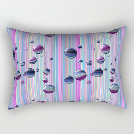Сolored bubbles and stripes Rectangular Pillow