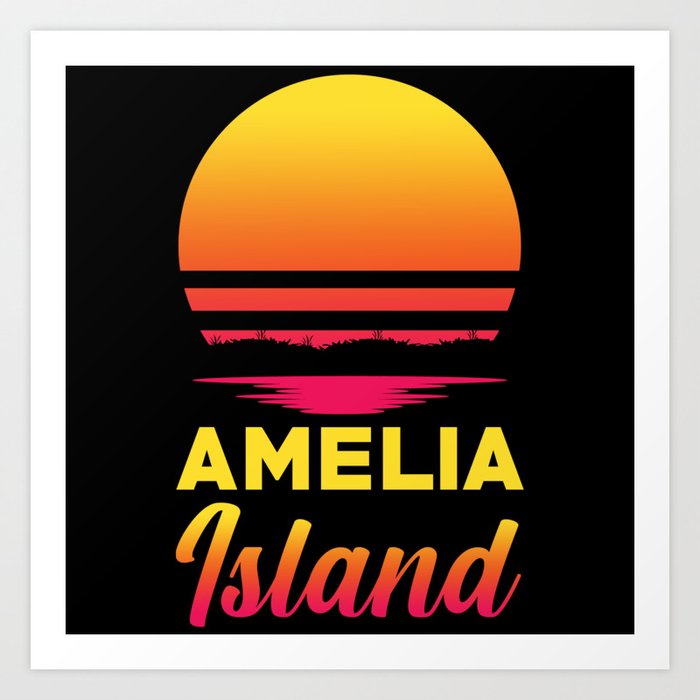 Amelia Island Retro Souvenir Art Print