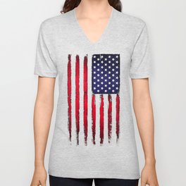 Vintage American flag V Neck T Shirt