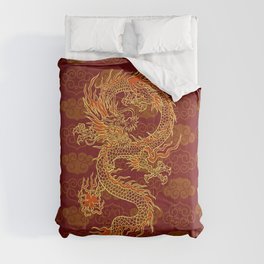 Traditional Chinese Red Dragon                                         Comforter