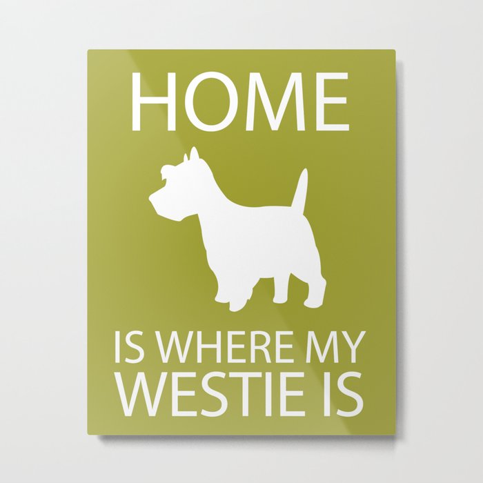 Westie Dog Sihouette Art Metal Print