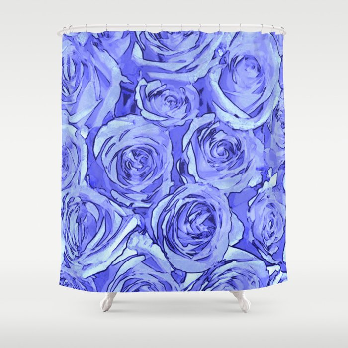Light Blue Roses Shower Curtain By Griffinjustdesigns Society6