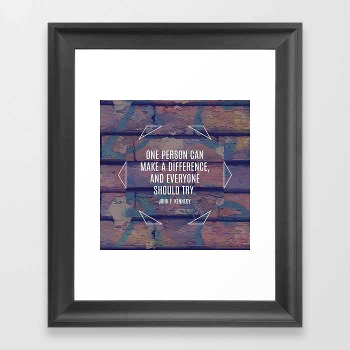 John F. Kennedy Quotes Framed Art Print