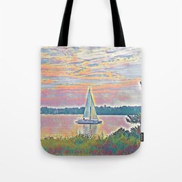 Summer Catamaran Swirl Tote Bag