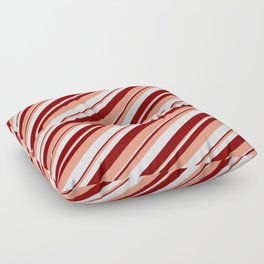 [ Thumbnail: Lavender, Maroon, and Dark Salmon Colored Striped/Lined Pattern Floor Pillow ]
