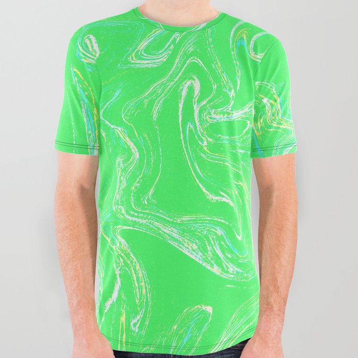 Neon green abstract All Over Graphic Tee