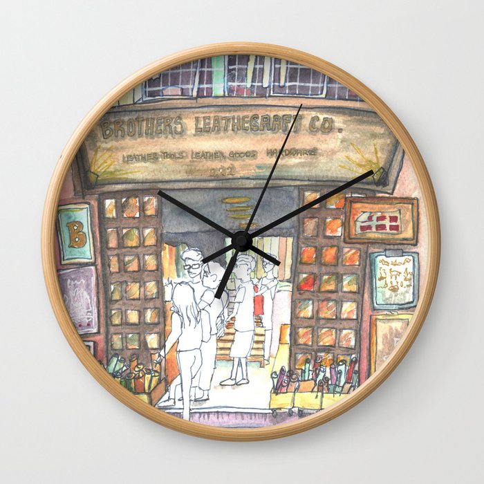 HK Shop Series - Leather Shop Bros Wall Clock
