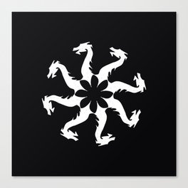 Game of dragons circle crest black Canvas Print