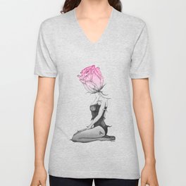 Rose Girl V Neck T Shirt