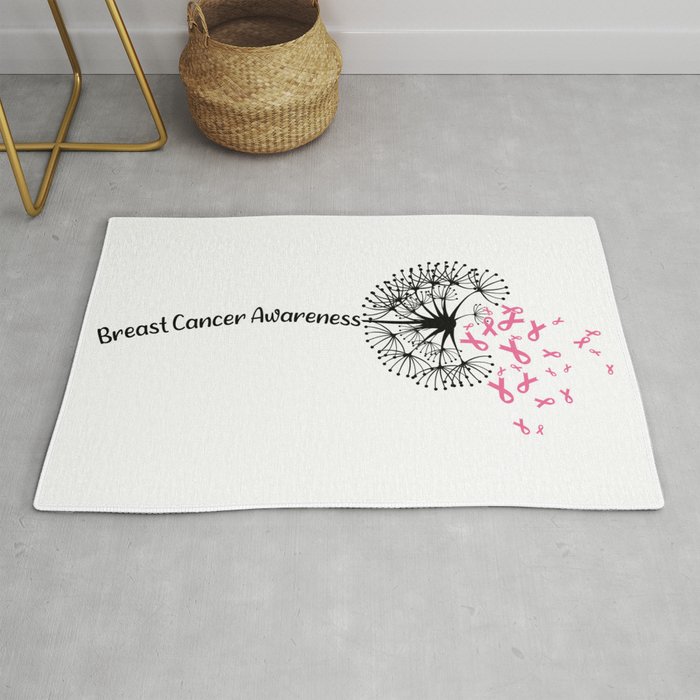 Breast Cancer Awareness Dandelion Rug