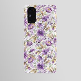 violet garden floral pattern Android Case
