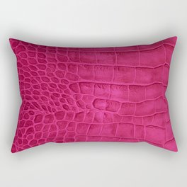 Croco leather effect - cherry Rectangular Pillow