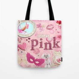 I Believe In Pink - Audrey Hepburn - Wall Art Print - Home Decor Print Tote Bag