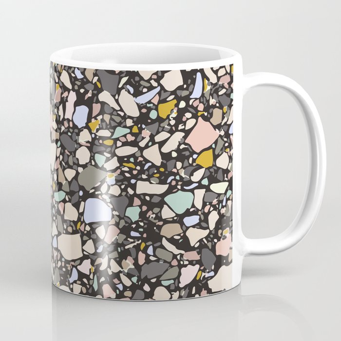 Dark terrazzo pattern Coffee Mug