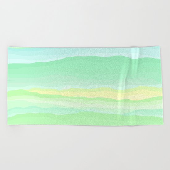 Mint Aqua Rolling Hills Beach Towel
