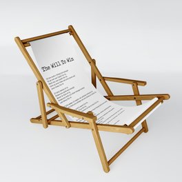 The Will To Win - Berton Braley Poem - Literature - Typewriter Print Sling Chair