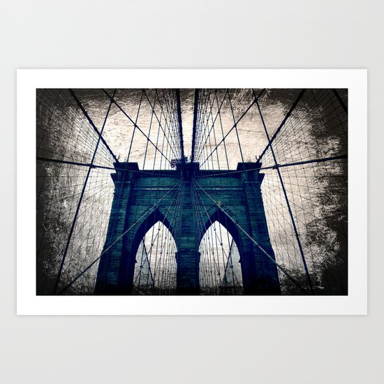 Brooklyn Bridge texture Art Print